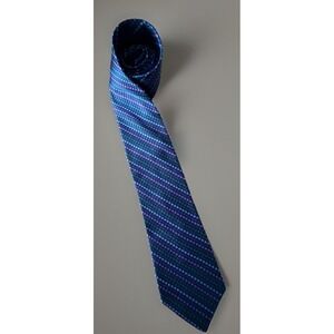 Haspel Neckwear Tie Multi Color Geometric Striped 100% Silk JBHS